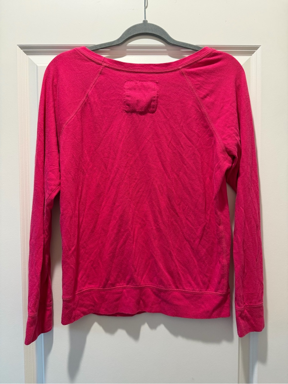 Abercrombie & Fitch Women's Bright Pink Long-Sleeve Crew Sweatshirt - Picture 2 of 3
